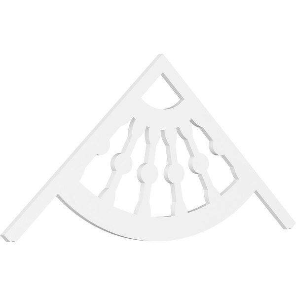 Ekena Millwork Pitch Classic Wagon Wheel Architectural Grade PVC Gable Pediment, 72"W x 30"H x 1"P (10/12) GPP072X030X100CWW - main
